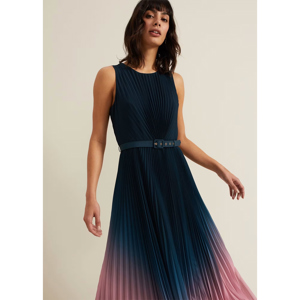 Phase Eight Simara Ombre Chiffon Midi Pleat Dress